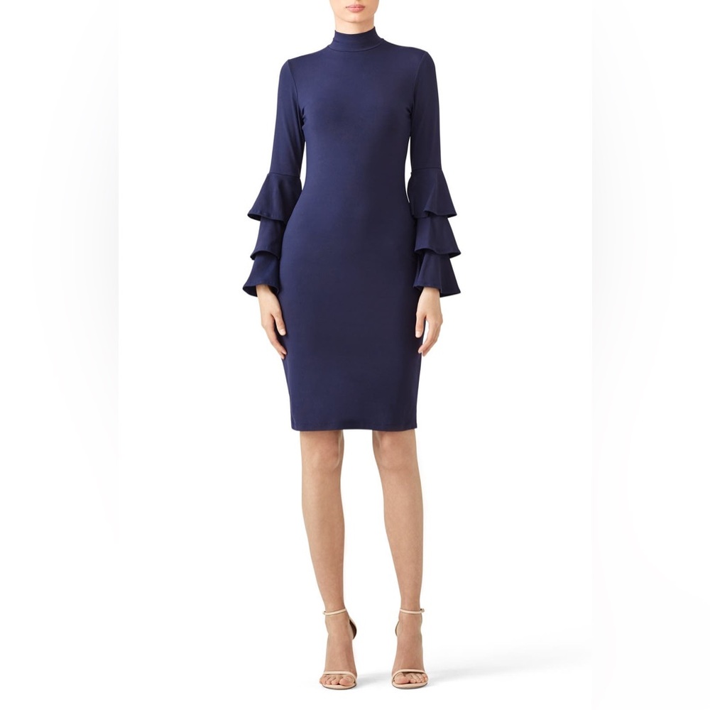 Susana Monaco long bell sleeves dress in navy